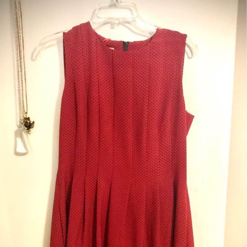 Ladies Dress - Red w/black polka dots.  Zipper back